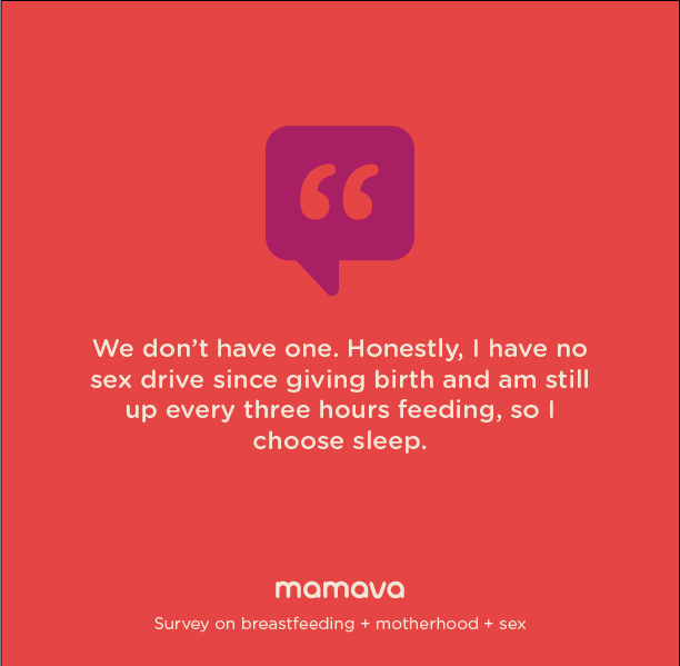 We don’t have one. Honestly, I have no sex drive since giving birth and am still up every three hours feeding, so I choose sleep.