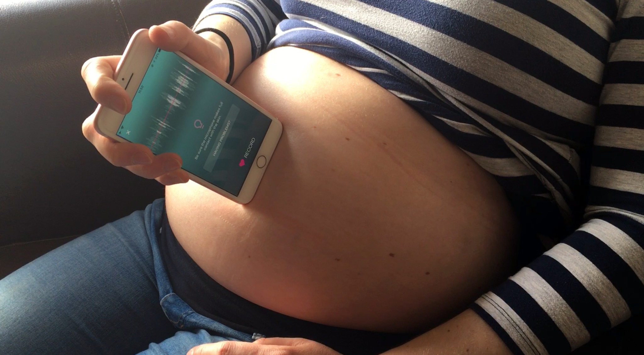 Positioning the phone a little lower this time and we found the heartbeat.