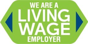 Ontario Living Wage Network badge that reads "we are a living wage employer"