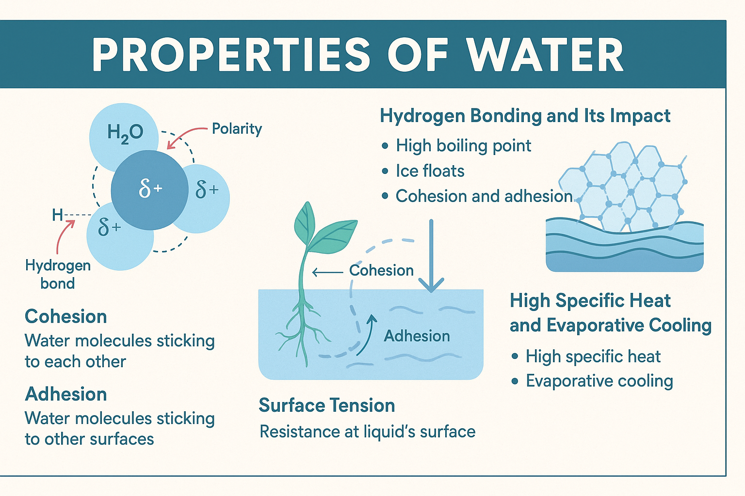 🌊 Water’s Unique Properties – Hydrogen Bonds, Cohesion & DAT Relevance